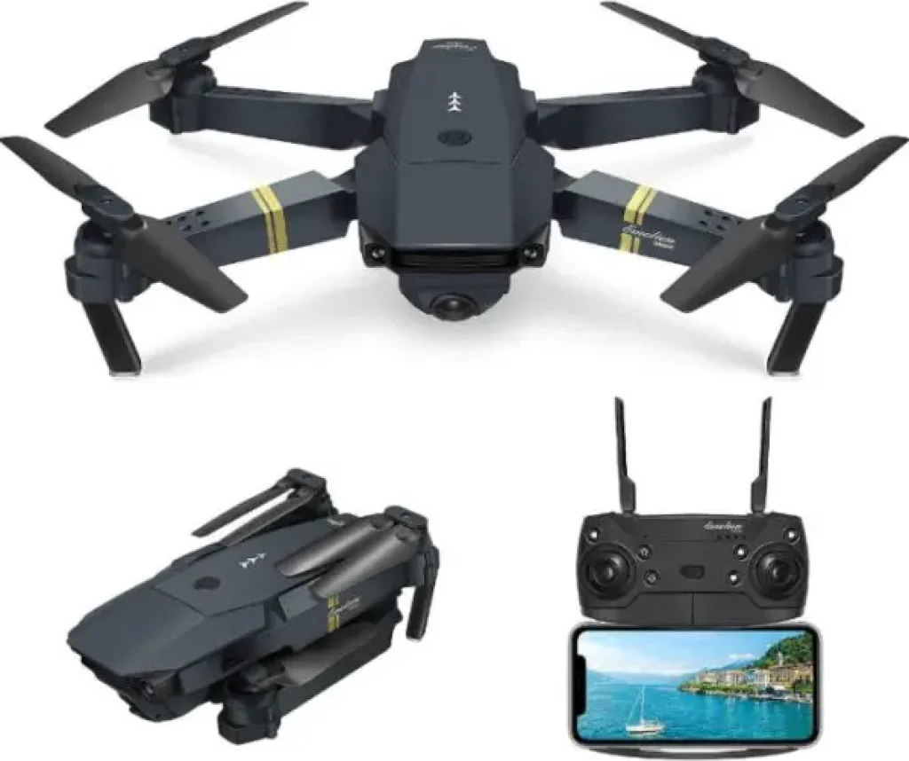 EACHINE E58 WiFi FPV Quadcopter with 120° Wide Angle 720P HD Camera Foldable Drone RTF Altitude Hold One Key Take OffLanding 3D Flip APP Control