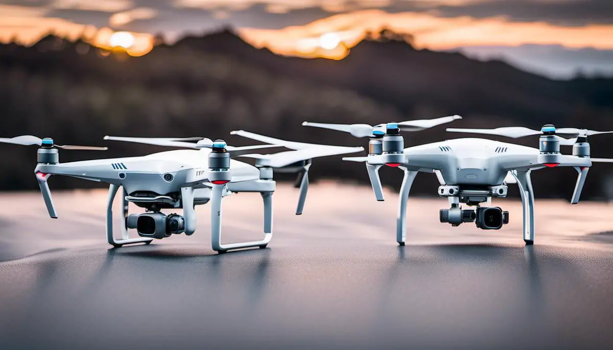 Comparison between DJI Mavic 2 Pro and DJI Phantom 4 Pro drones, showcasing their differences and features.