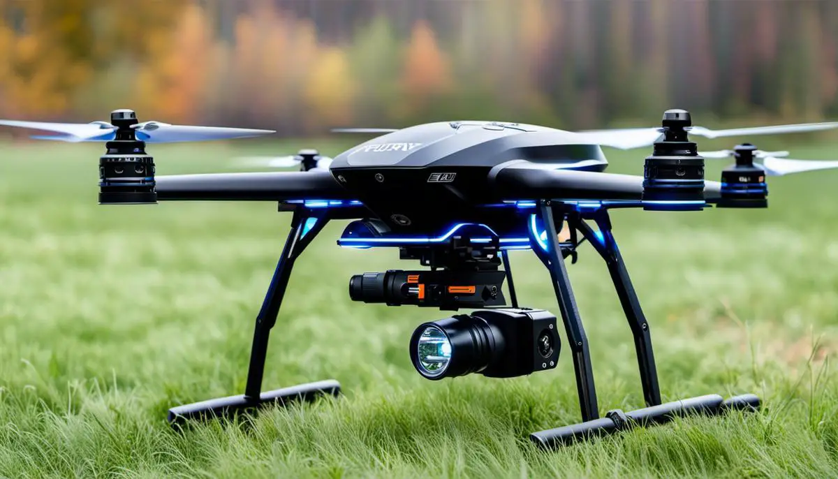 police drone lights at night